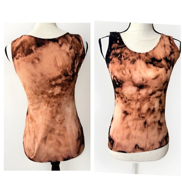 Womens Tank Top Size XS Sleeveless Ann Taylor Loft Shirt, Summer Tie-Dye Hippie - Picture 7 of 8